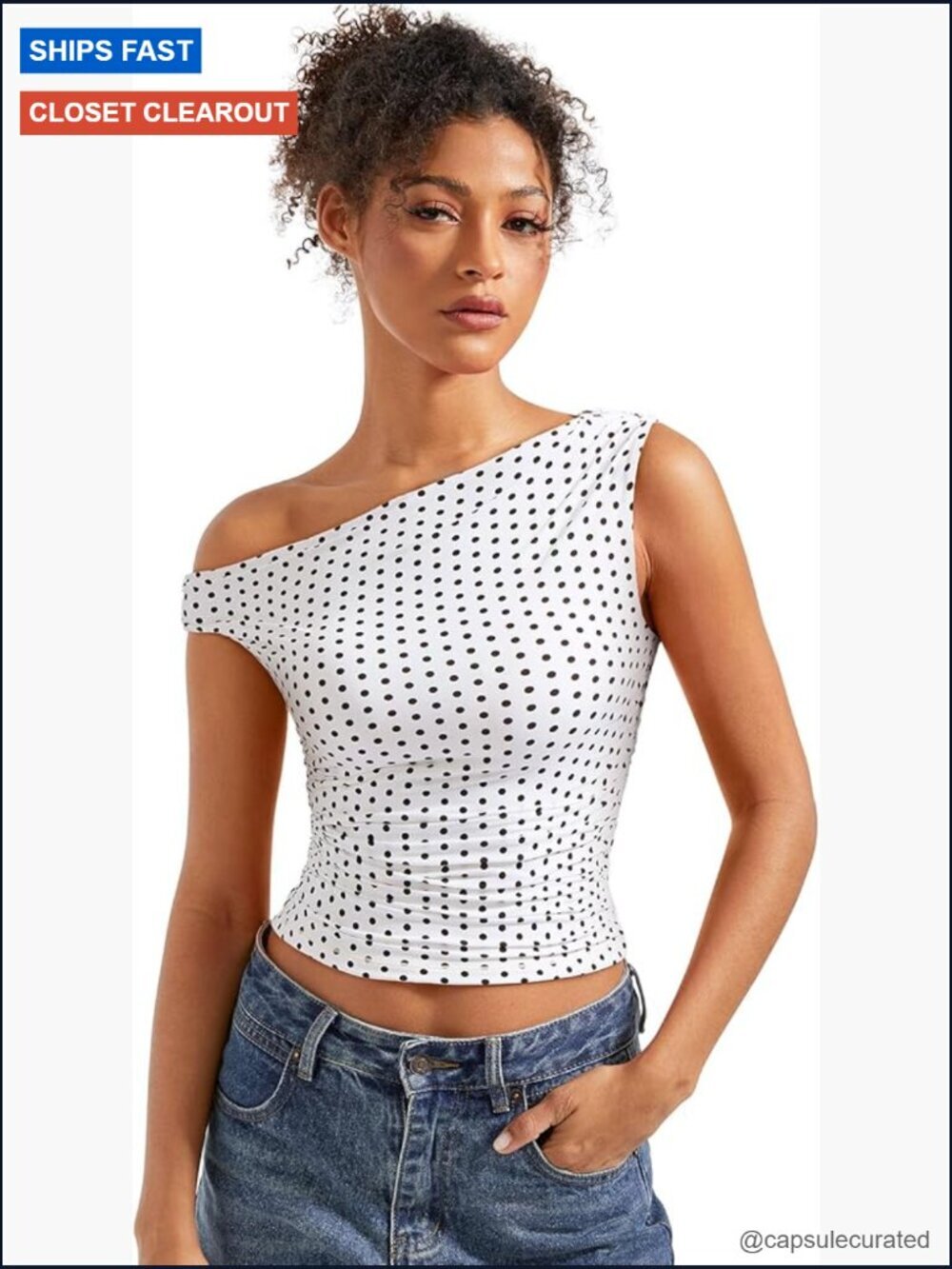 Off Shoulder Crop Tank Top Sexy Going Out Sleeveless Y2K Top